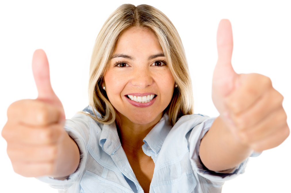 Happy Woman with Thumbs up